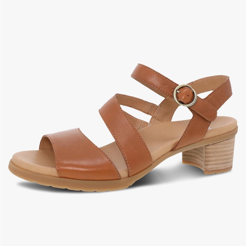 Dansko Tansy Brown Leather Sandals Size 38 Euc